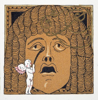 Az orrát Cupido csiklandozza, a Personages de Comedie pubból. 1922 (pochoir print) alkotó: Francois Louis Schmied