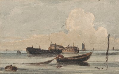 Csónakok a nyugodt tengeren alkotó: Francois Louis Thomas Francia