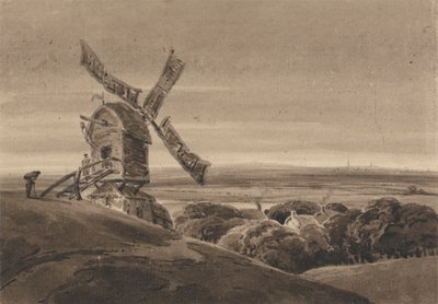 Táj szélmalommal alkotó: Francois Louis Thomas Francia