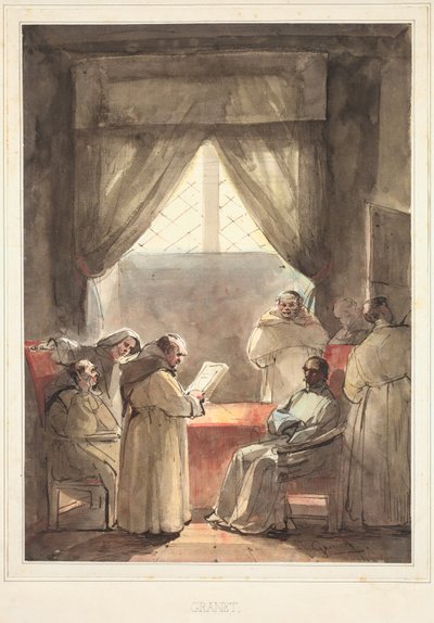 A szerzetesek alkotó: Francois-Marius Granet
