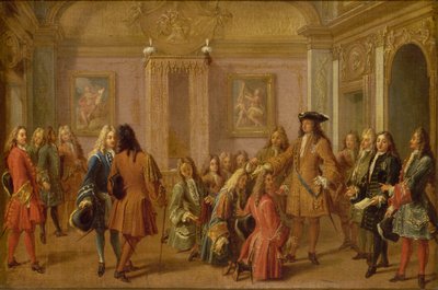 A Szent Lajos lovagrend első előléptetése XIV. Lajos által, Versailles 1693. május 8., 1710. alkotó: Francois Marot