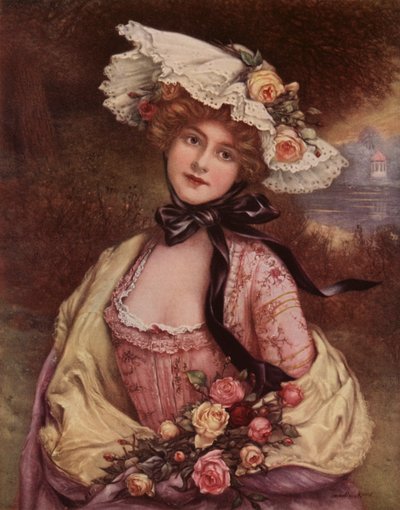 Ajkai az összes rózsa árnyalatával (színes litho) alkotó: Francois Martin-Kavel