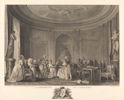 A közgyűlés a koncerten alkotó: Francois Nicolas Barthelemy Dequevauviller after Nicolas Lavreince