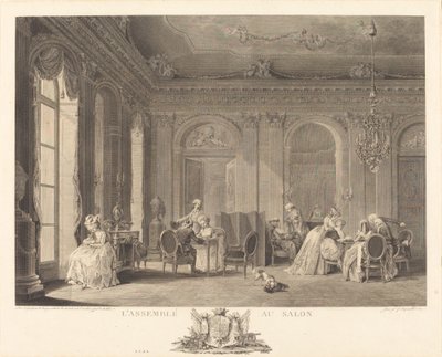 Az összeszerelés a nappaliban alkotó: Francois Nicolas Barthelemy Dequevauviller after Nicolas Lavreince