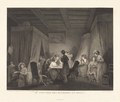 A dolgozók lefekvés ideje üzemmódban alkotó: Francois Nicolas Barthelemy Dequevauviller after Nicolas Lavreince