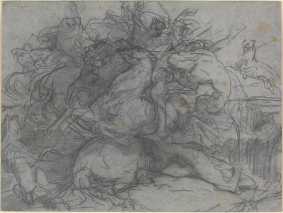 Tanulmány a "Meglepetés"-hez (tigrisek csatája) alkotó: Francois Nicolas Chifflart
