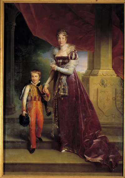 Marie-Amelie de Bourbon, a két Szicília hercegnőjének, Orléans hercegnőjének (a jövőbeli Marie-Amelie királynő) portréja lábán alkotó: Baron François Pascal Simon Gérard
