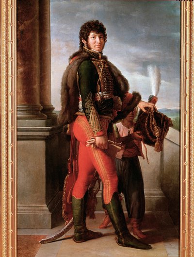 Joachim Murat portréja huszáregyenruhában, részlet (olaj, vászon alkotó: Baron François Pascal Simon Gérard
