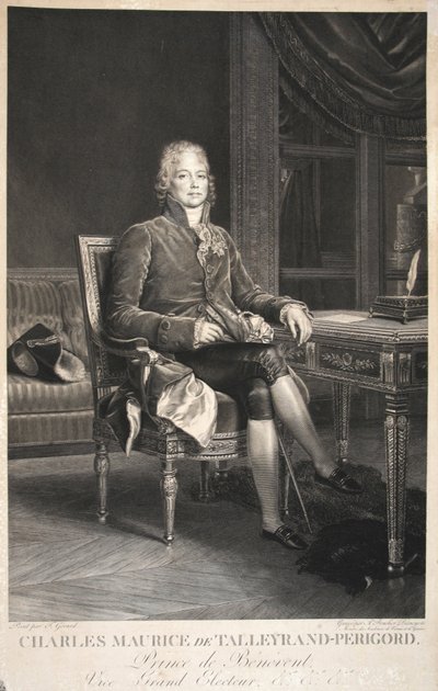 Charles Maurice de Talleyrand-Perigord, Benevent hercege, nagyválasztó alelnök, kocsma. 1809 alkotó: Francois Pascal Simon Gerard