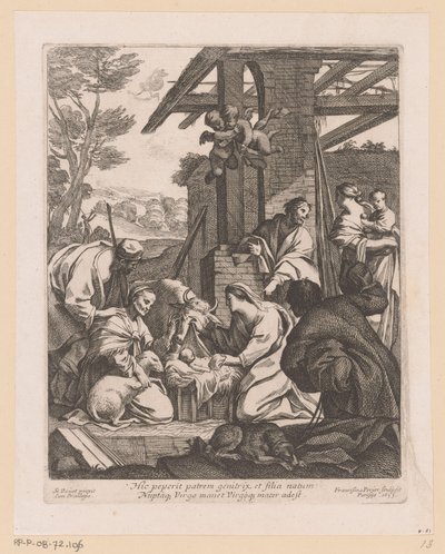 Geboorte van Christus Itt szülte meg az anya az apját (...) (cím a tárgyon) alkotó: Francois Perrier