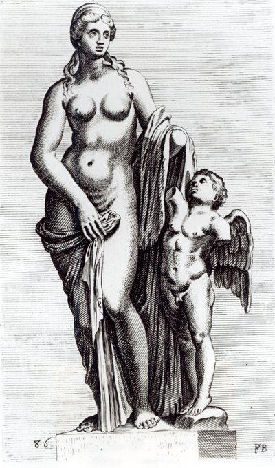 Mennyei Vénusz, 1653 körül (rézkarc) (bw fotó) alkotó: Francois Perrier