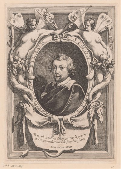 Simon Vouet portréja Simon Vouet párizsi festő (cím a tárgyon) alkotó: Francois Perrier