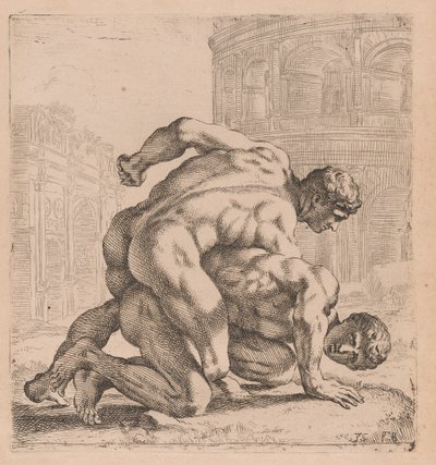 A Medici Wrestlers oldalnézetben jobbra fordulva [35. tábla] alkotó: Francois Perrier