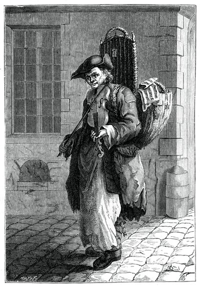 Utazó zenész, 1885. alkotó: Francois Robert Ingouf