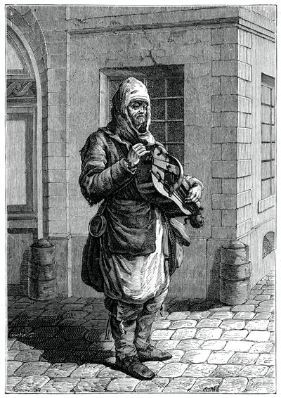 Utazó zenész, 1885. alkotó: Francois Robert Ingouf