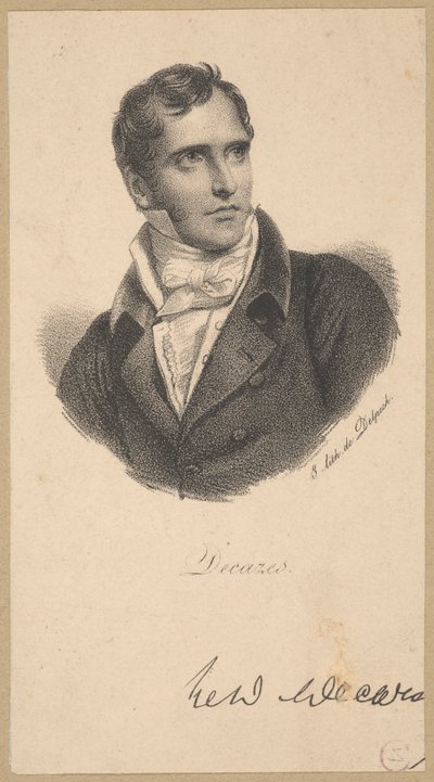 Élie, Decazes hercege (1780 Saint-Martin-de-Laye - 1860 Decazeville) - francia politikus, miniszterelnök 1818-1820 között alkotó: Francois Seraphin Delpech