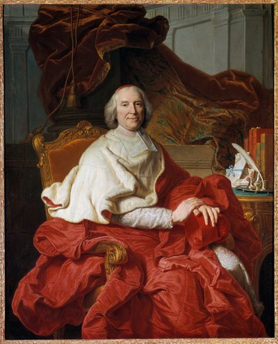 Andre Hercule (1653-1743), Fleury bíboros, prelat és politikus festészet portréja, Francois Stiemart (1680-1740), Hyacinthe Rigaud (1659-1743) nyomán 18. század V. 1,6x1,29 m - Andre Hercule (1653-1743), Fleury bíboros elöljáró és alkotó: Francois Stiemart