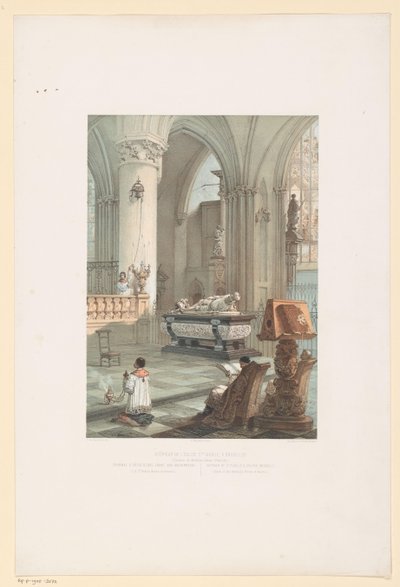 A brüsszeli Sint-Michiel-en-Sint-Goedelekathedraal belseje Ernst van Oosternijk sírjával A brüsszeli St. Gudule templom belseje (Erneszt d