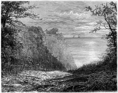 Krétasziklák a Königsstuhlnál, Rügen, Németország, 19. század. alkotó: Francois Stroobant