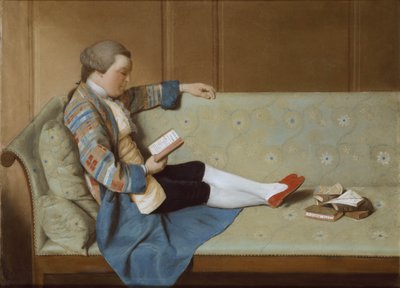 Olvasó ember portréja – John Farr Horatius ódáit olvassa (restaurálás után) alkotó: Francois Vispre