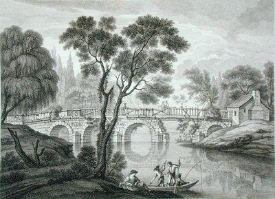Terv egy romos hídhoz a Syon House kertjébe, 1778-ban jelent meg (metszet) alkotó: Francois Vivarez