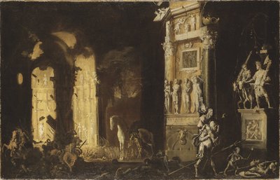 Trója tüze Anchisist hordozó Aeneasszal, Nome, Francois de alkotó: Francois de Nome