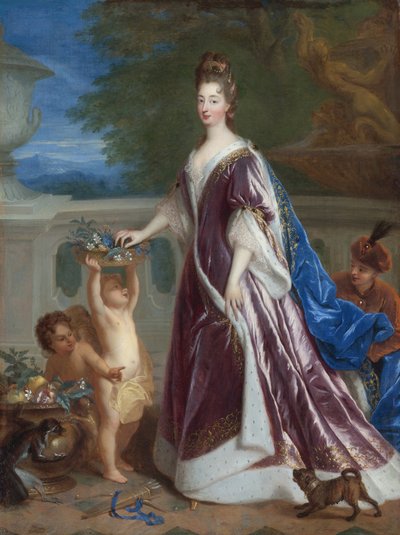 ""A bajor vagy pfalzi Elisabeth-Charlotte (Elisabeth Charlotte) portréja (1652-1722)" (Elizabeth Charlotte, Palatinus hercegnő) Francois de Troy (1645-1730) festménye 17. századi magángyűjtemény alkotó: Francois de Troy