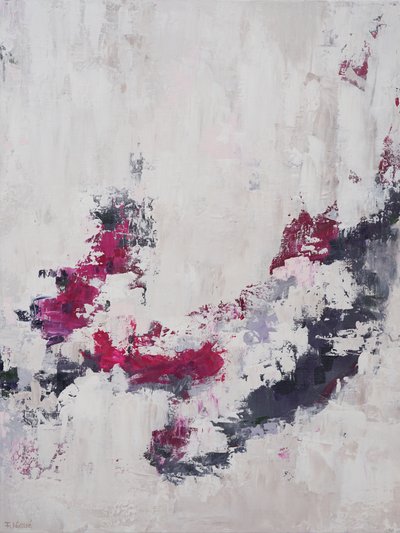 Kortárs magenta ecsetvonások alkotó: Françoise Wattré