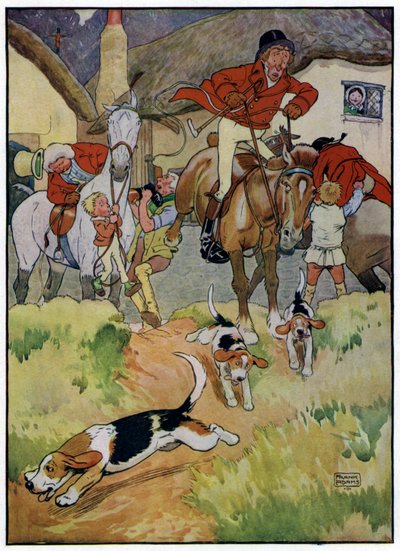 Három vidám vadász (színes litográfia) alkotó: Frank Adams