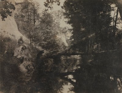 Táj ülő figurával a Patakparton, c. 1856. alkotó: Frank Chauvassaignes