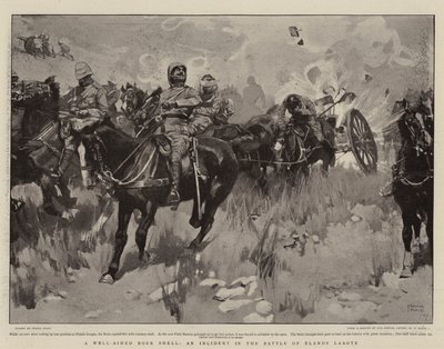 Egy jól irányzott búr kagyló, egy incidens az Elands Laagte-i csatában alkotó: Frank Craig