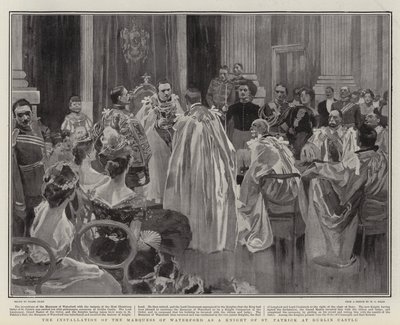 A Waterford márki felállítása Szent Patrik lovagként a dublini kastélyban alkotó: Frank Craig
