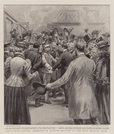 Visszatérés Fashodából, Baratier kapitány fogadása a párizsi Gare de Lyonban alkotó: Frank Dadd