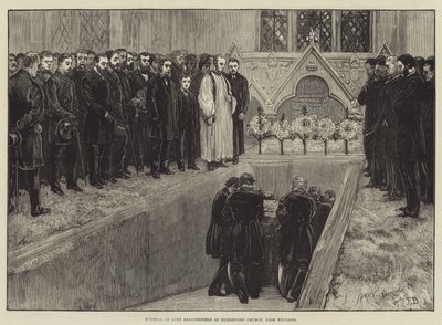 Lord Beaconsfield temetése a Hughenden templomban, High Wycombe államban alkotó: Frank Dadd