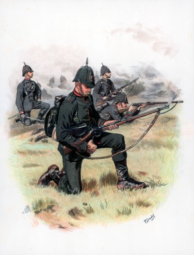 Marching Order, The Kings Royal Rifle Corps, korábban 60. puska, 1889. alkotó: Frank Dadd
