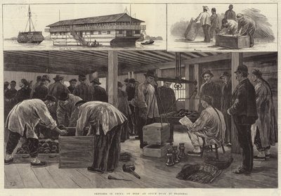Vázlatok Kínában, egy Opium Hulk fedélzetén Sanghajban alkotó: Frank Dadd