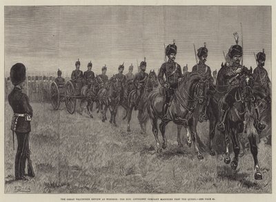 A Windsori Nagy Önkéntes Szemle, a Királynő mellett menetelő Tisztelt Tüzérségi Társaság alkotó: Frank Dadd
