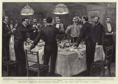 A király, aki először issza Őfelsége egészségét egy hadihajó fedélzetén alkotó: Frank Dadd