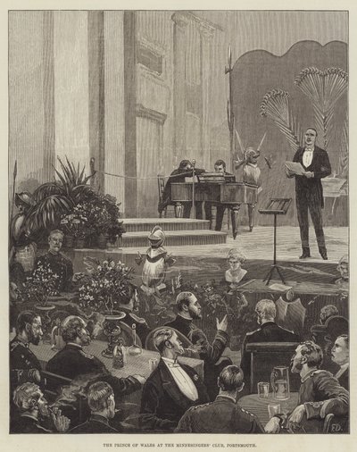 A walesi herceg a Minnesingerek klubjában, Portsmouthban alkotó: Frank Dadd