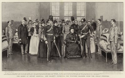 A királynő a Netley kórházban, Őfelsége az indiai határról megsebesült katonákat vizsgálja alkotó: Frank Dadd