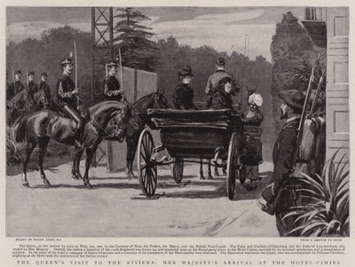 A királynő látogatása a Riviérán, őfelsége érkezése a Hotel Cimiezbe alkotó: Frank Dadd