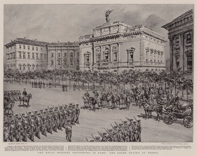 A királyi esküvői ünnepségek Rómában, a csapatok nagy áttekintése alkotó: Frank Dadd