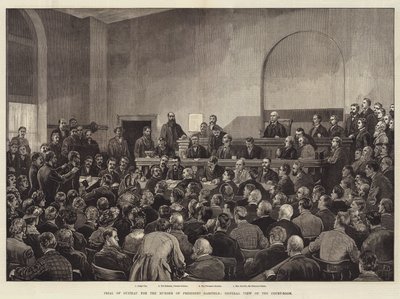Guiteau-per Garfield elnök meggyilkolása miatt, A tárgyalóterem általános képe alkotó: Frank Dadd