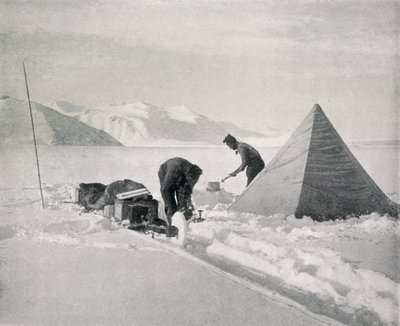 Nehéz szánkózás New Snow Off Point csalódásban, 1911. december, 1913 alkotó: Frank Debenham