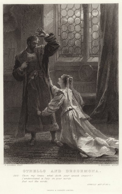 Othello és Desdemona, Othello, IV. felvonás, Sc 2 alkotó: Frank Dicksee
