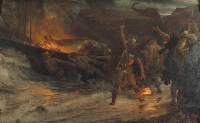 The Funeral of a Viking alkotó: Frank Dicksee