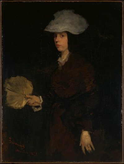Hölgy legyezővel alkotó: Frank Duveneck
