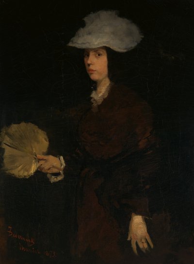 Hölgy legyezővel, 1873. alkotó: Frank Duveneck