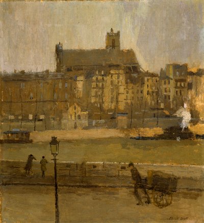 Quai de la Seine, St. Gervais templom, n.d. alkotó: Frank Edwin Scott