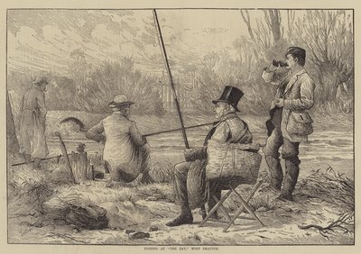Horgászat a The Bay-ben, West Draytonban alkotó: Frank Feller